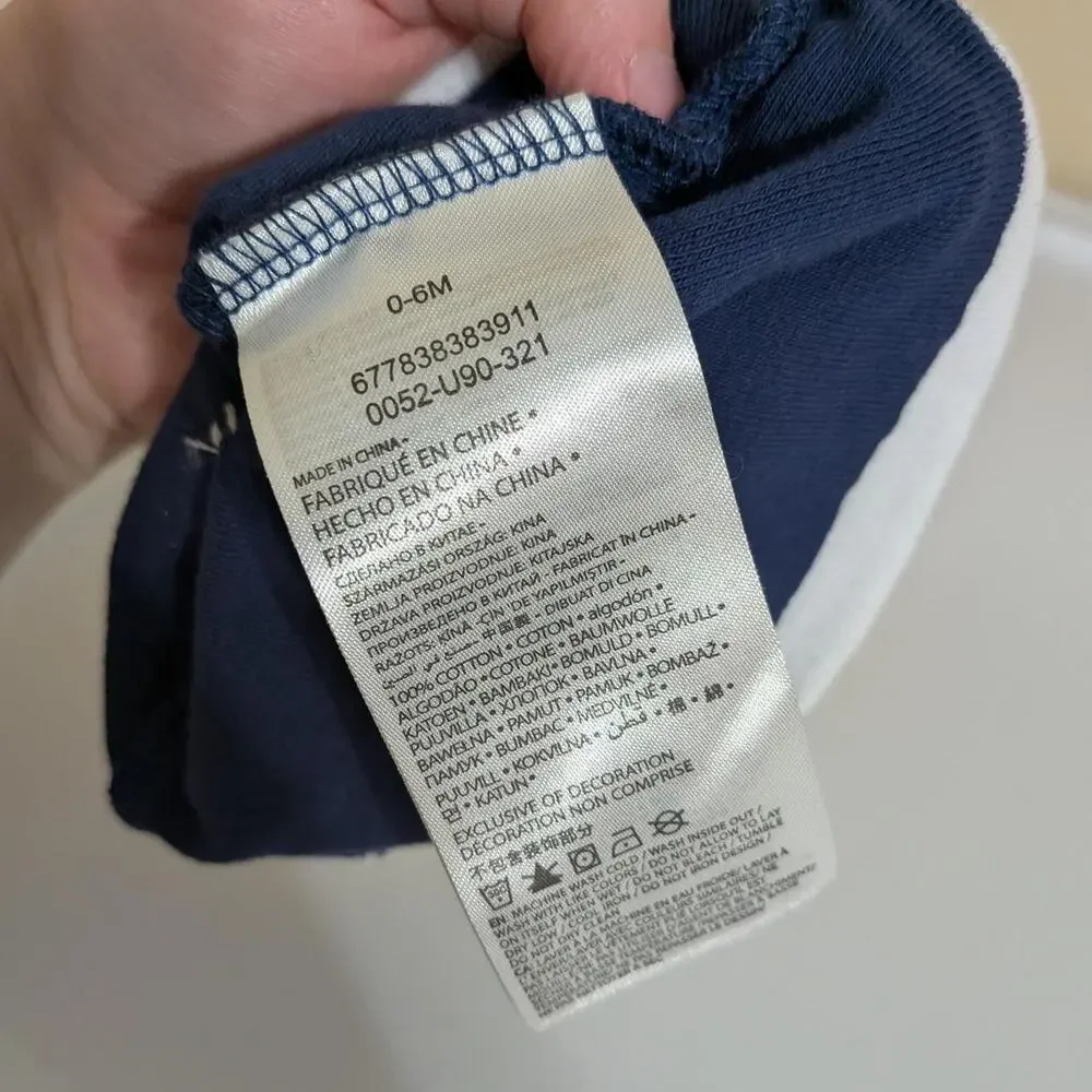 Nike Navy Blue Baby Beanie With White Fold Over And Blue Nike Logo